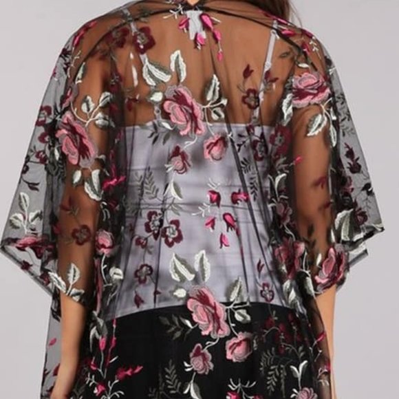 Floral Cover-up Kimono Cardigan - Picture 2 of 2